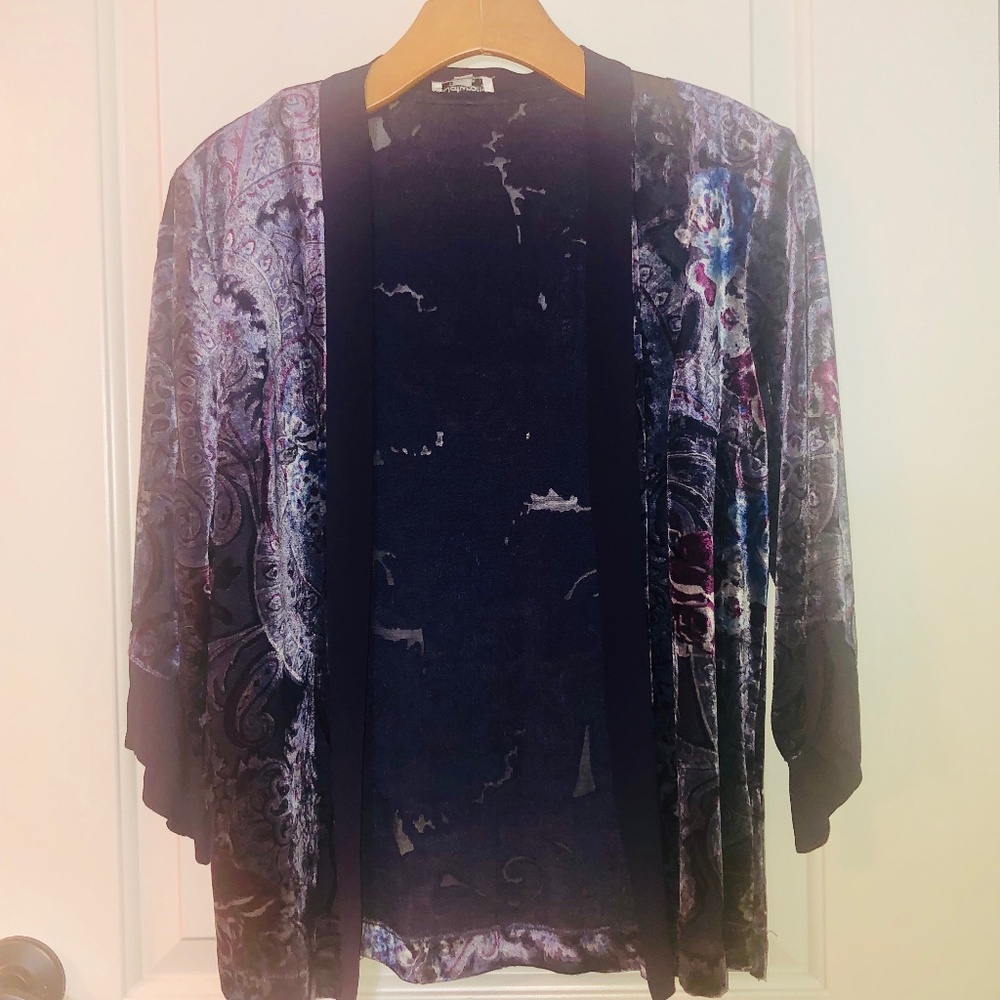 NATURALLY PETITE Elegant Purple Kimono Jacket, P